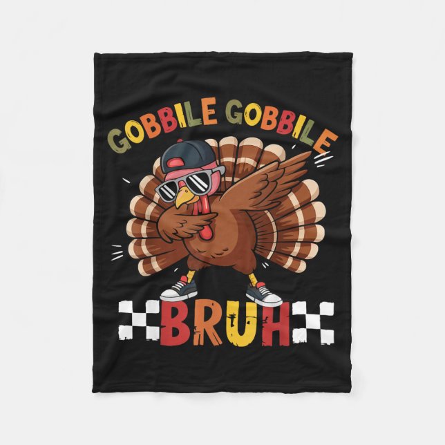 Manta Polar Gobble Gobble Bruh Funny Thanksgiving Turkey Dab B (Anverso)