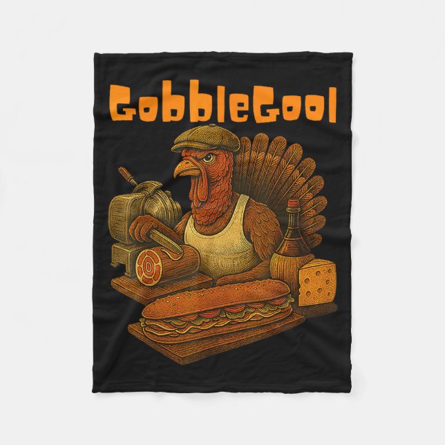 Manta Polar Gobbol Turkey Day Thanksgiving Funny Gobble Thankf (Anverso)