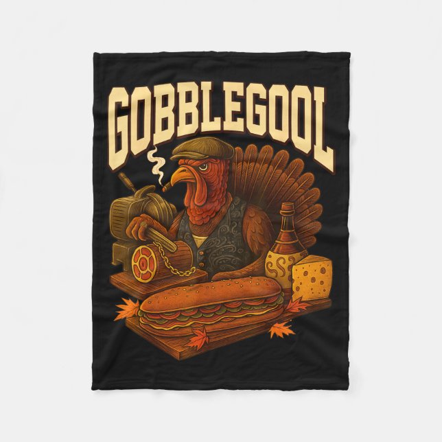 Manta Polar Gobbol Turkey Gobble Gool Thanksgiving Retro  (Anverso)