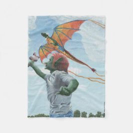 Manta Polar Goblin Flying Rainbow Dragon Fantasy Art Blanket
