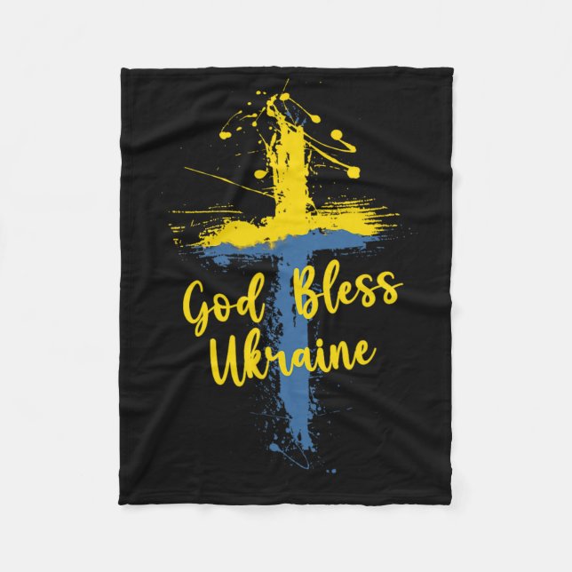 Manta Polar God Bless Ukraine Cross Christian Support Pray For (Anverso)