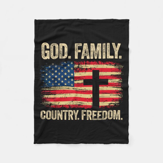 Manta Polar God Family Country Dom Usa Flag Cross  (Anverso)