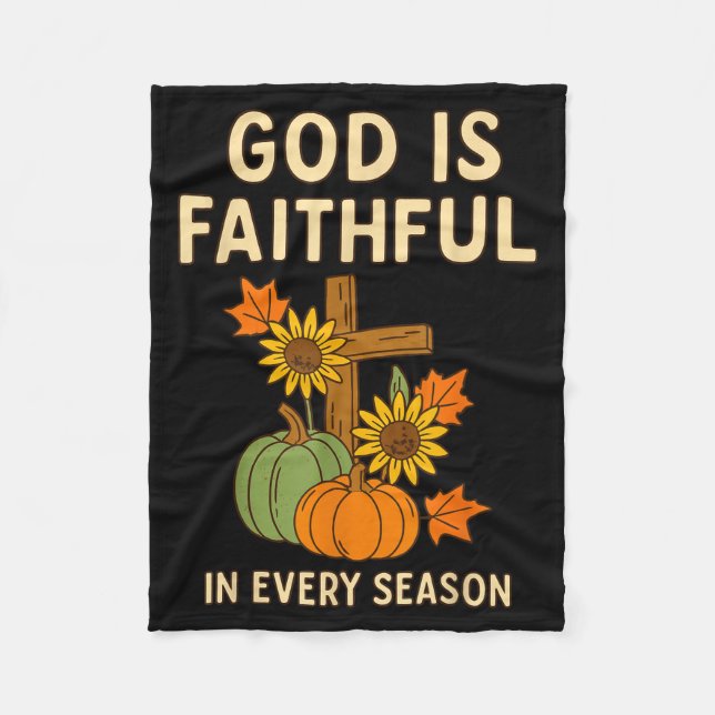 Manta Polar God Is Faithful Fall Christian Bible Verse Pumpkin (Anverso)