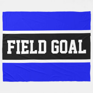 Manta Polar GOL DE CAMPO Sporty Negro Blanco Rayas Azul Real