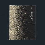 Manta Polar Gold Black Girly Purpurina Sparkle Monograma Nombr<br><div class="desc">Nombre del Monograma del Purpurina de la espuma dorada y negra y funda inicial de la pieza. Esto hace que el dulce perfecto cumpleaños 16, boda, ducha de novia, aniversario, ducha de bebé o fiesta de soltera sea regalo para alguien que ama el lujo glam y los estilos de moda....</div>