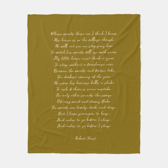 Manta Polar Gold Brown Custom Poem Song Lyric Quote  (Anverso)
