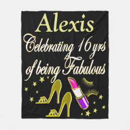 MANTA POLAR GOLD FASHIONISTA PERSONALIZA 16TH BLANKET DE CUMPL