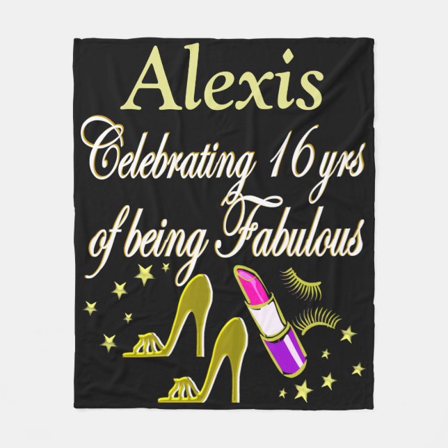 MANTA POLAR GOLD FASHIONISTA PERSONALIZA 16TH BLANKET DE CUMPL (Anverso)