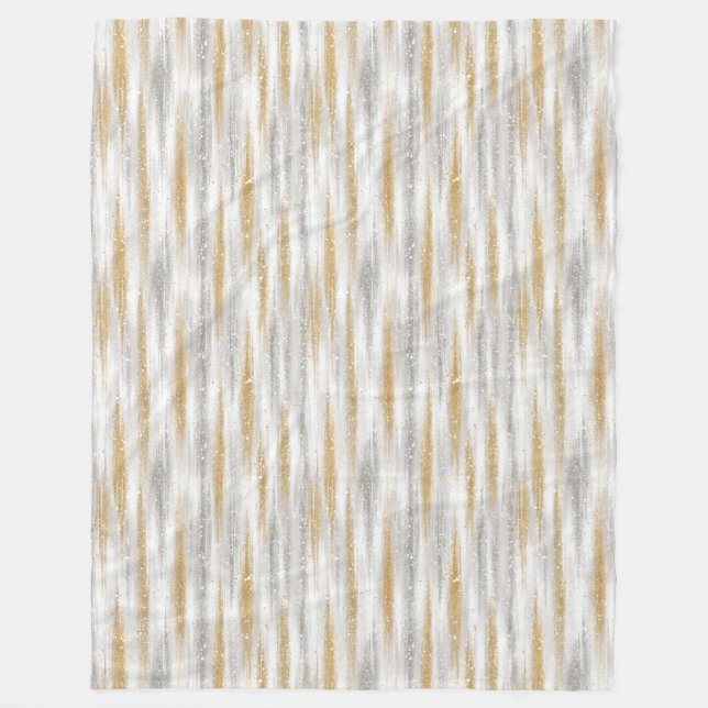 Manta Polar Gold Silver Chic Glam Glitzy Stripes (Anverso)