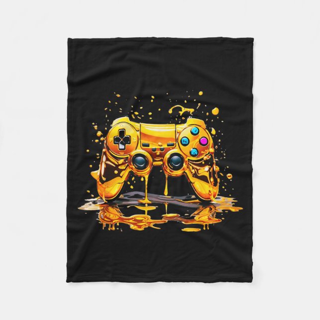 Manta Polar Gold Splash Video Game Controller Golden Gamer Gam (Anverso)