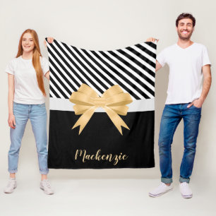 Manta Polar Goldem Bow blanco negro