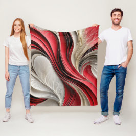 Manta Polar Golden Air – Cranberry & Champagne Flowing Abstrac