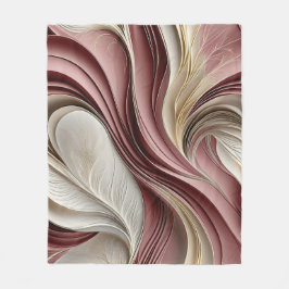 Manta Polar Golden Air – Rosa Champagne Fluyendo Abstracto