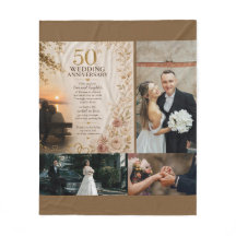 Golden Anniversary Photo Colage Fleece Blanket