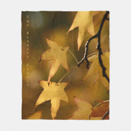Manta Polar Golden Autumn Leaves Christmas Gift