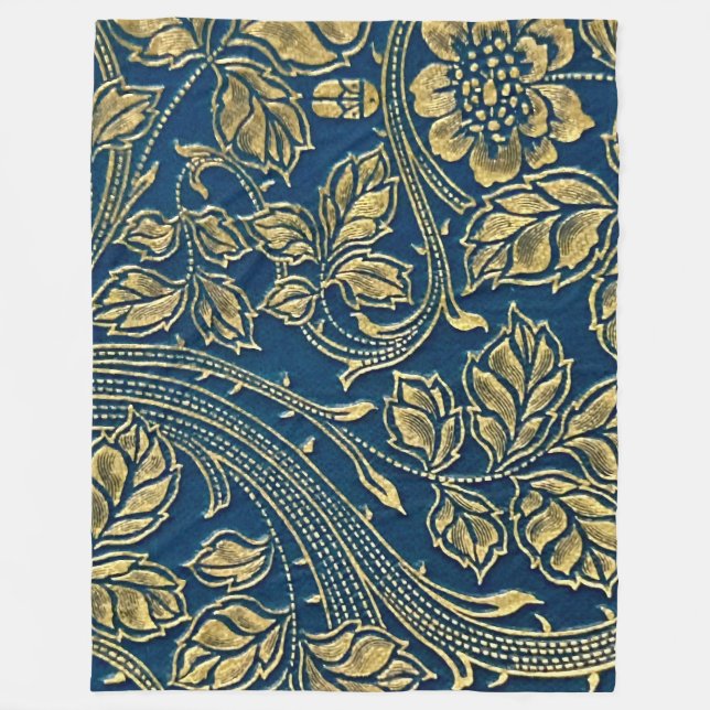 Manta Polar Golden Blossom Elegance  Fleece Blanket (Anverso)
