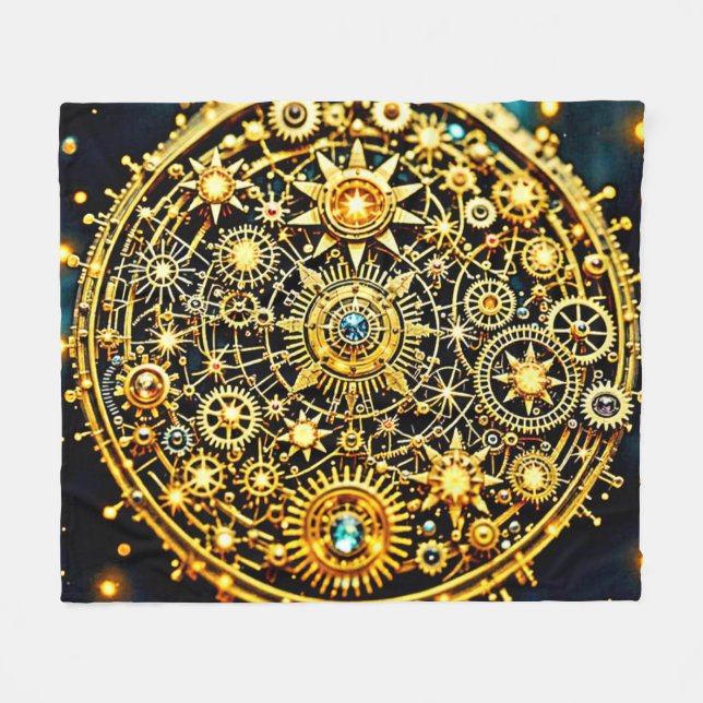 Manta Polar Golden Clockwork Celestial Art (Frente (Horizontal))