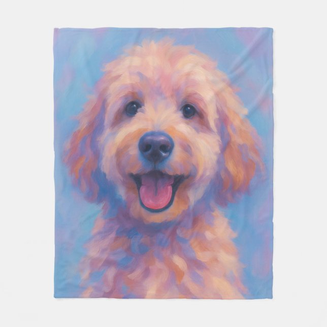 Manta Polar Golden Doodle Warm Fleece Blanket (Anverso)