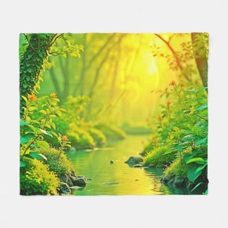 Manta Polar Golden Forest Stream Peaceful Art