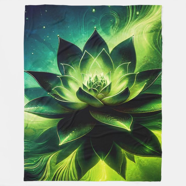 Manta Polar Golden Lotus Radiance - Resumen de diseño místico (Anverso)