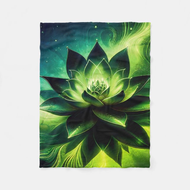 Manta Polar Golden Lotus Radiance - Resumen de diseño místico (Anverso)