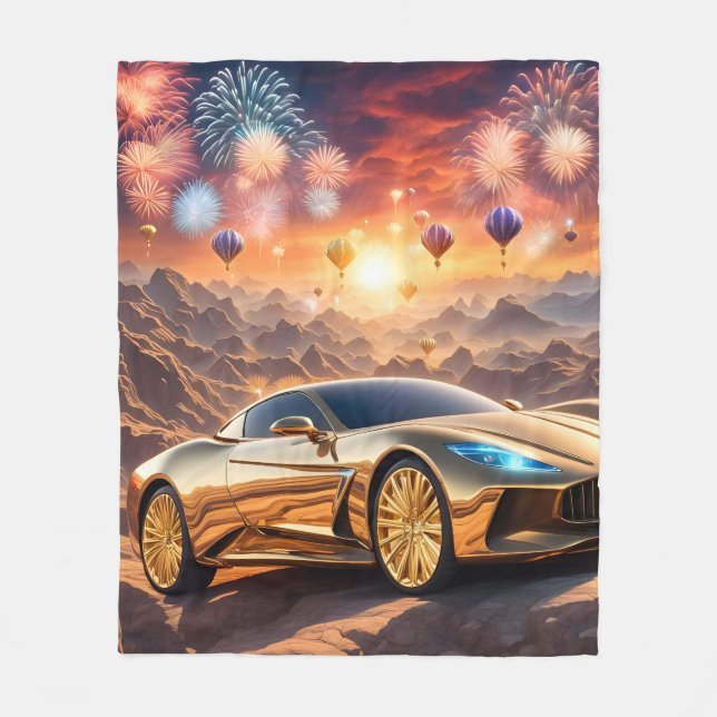 Manta Polar golden luxury car in a desert landscape (Anverso)