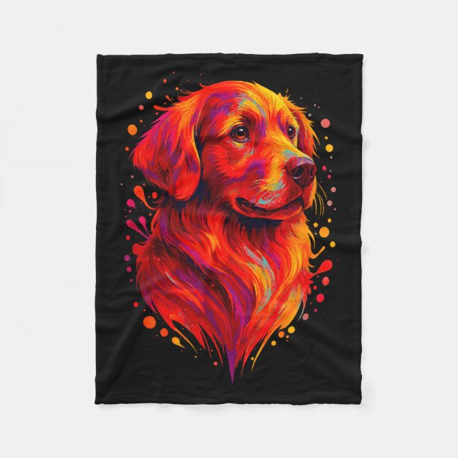 Manta Polar Golden Retriever Art Rtrait For Dog Owners  (Anverso)