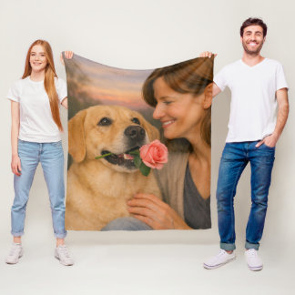 Manta Polar Golden Retriever Fleece Blanket – Cozy Pet Art