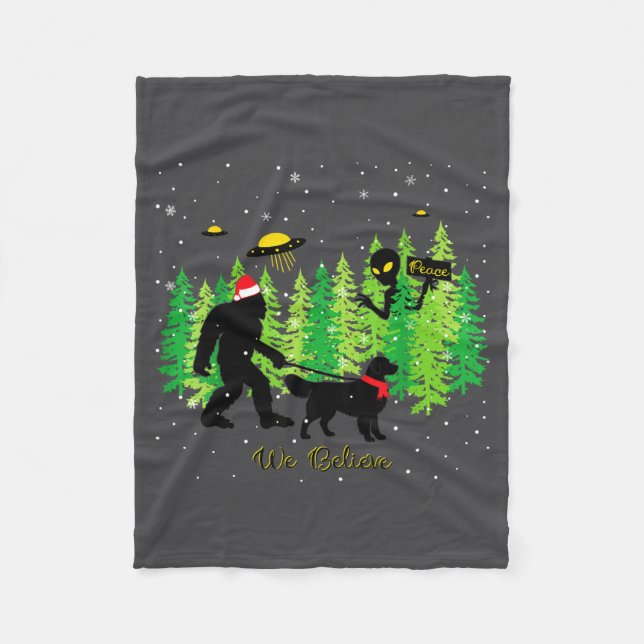 Manta Polar Golden Retriever Funny Bigfoot Christmas Alien Ufo (Anverso)