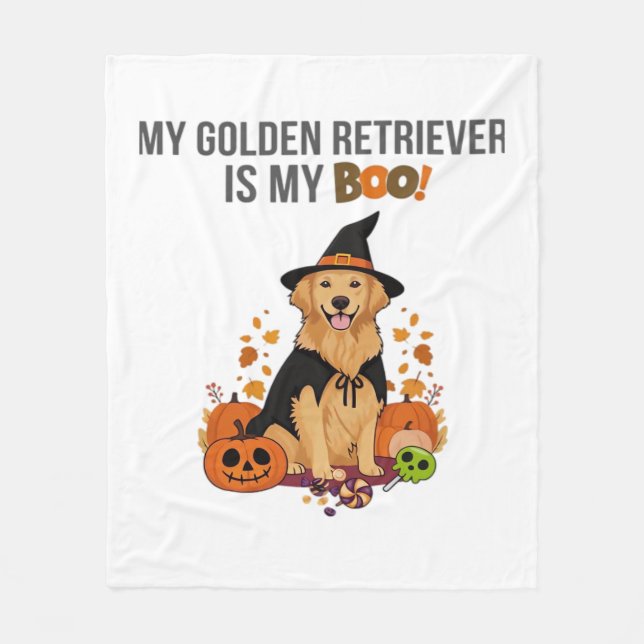 Manta Polar Golden Retriever Halloween Dog My Golden Retrieve (Anverso)