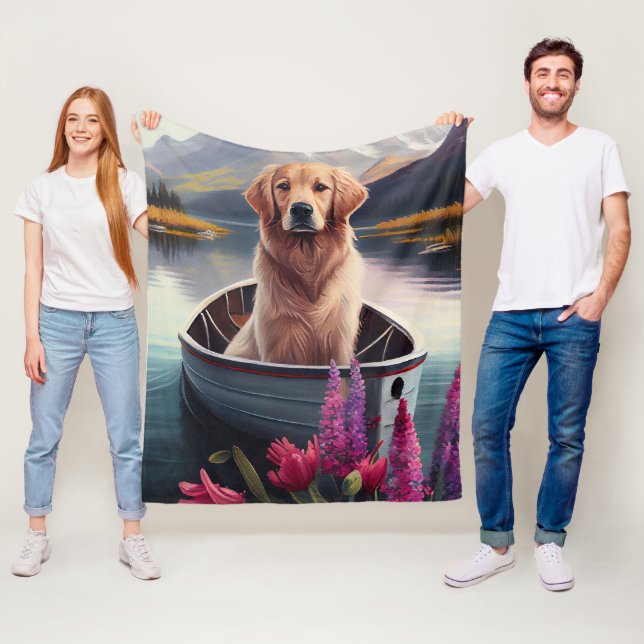 Manta Polar Golden Retriever on a Paddle: Una aventura panorám (In situ)