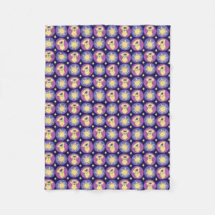 Manta Polar Golden Retriever Whimsical Sun Polka Dot Dark Blue