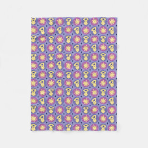Manta Polar Golden Retriever Whimsical Sun Polka Dot Purple