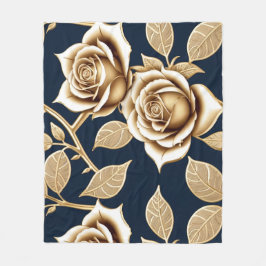Manta Polar Golden Roses With A Metallic Finish