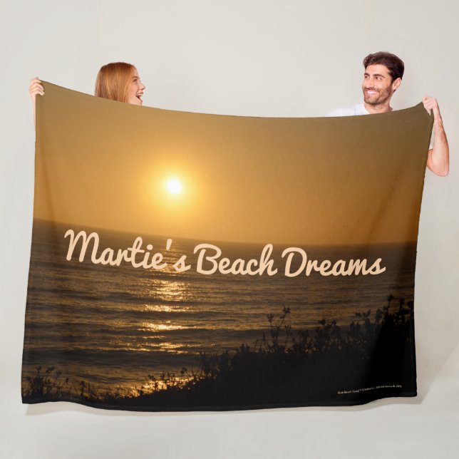 Manta Polar Golden Sunset V - Fleece Blanket (Personalize) (In situ)