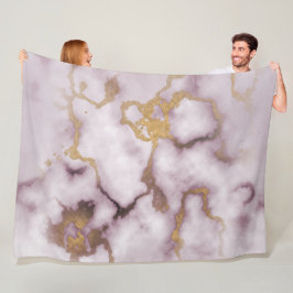 Manta Polar Golden Vein Marble  Blush Aura Fleece Blanket