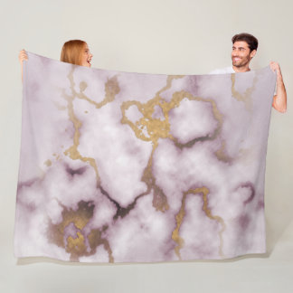 Manta Polar Golden Vein Marble Blush Aura Fleece Blanket