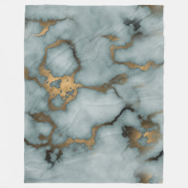 Manta Polar Golden Vein Marble Ocean Mist Fleece Blanket