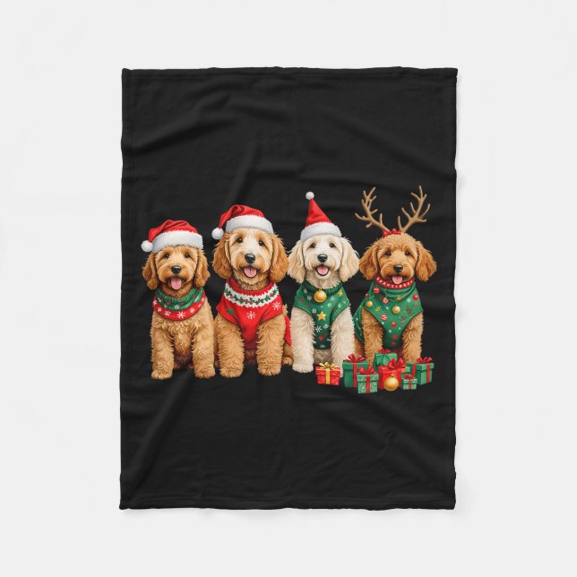 Manta Polar Goldendoodle Christmas Golden Doodle Pajamas For W (Anverso)