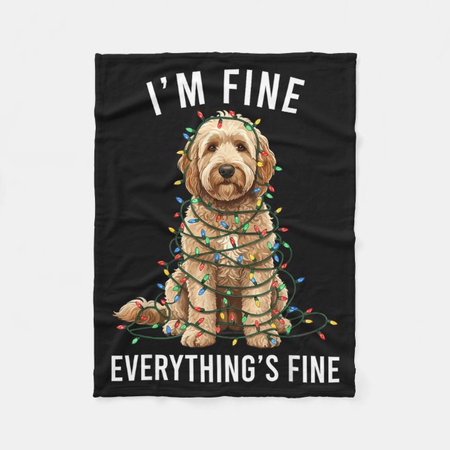 Manta Polar Goldendoodle Christmas I'm Fine Everything Is Fine (Anverso)