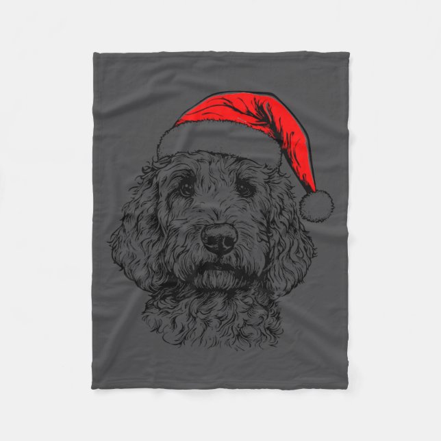Manta Polar Goldendoodle Christmas Santa Hat Xmas Pajama Golde (Anverso)