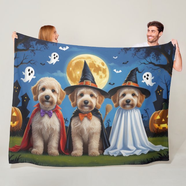 Manta Polar Goldendoodle Dogs Pumpkin Halloween Funny (In situ)