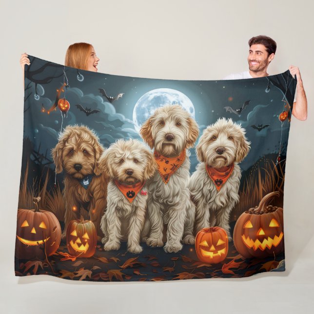 Manta Polar Goldendoodle Halloween Spooky (In situ)