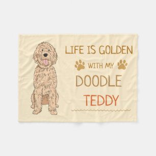 Manta Polar Goldendoodle Personalizado Nombre Estético