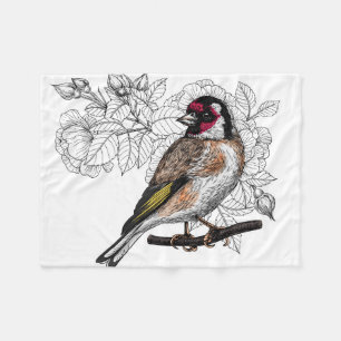 Manta Polar Goldfinch y rosas