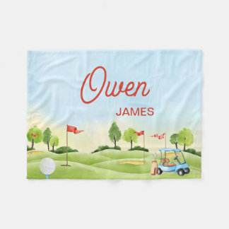 Manta Polar Golf Blanket, Golf Nursery Blanket, Personalizado