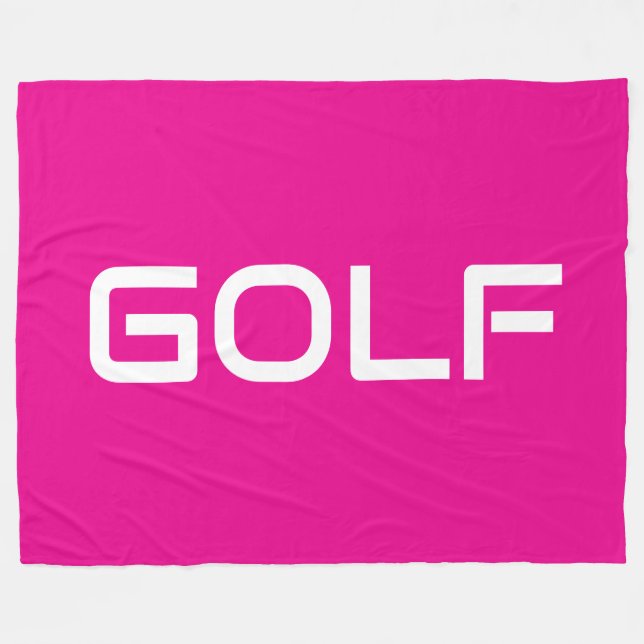 Manta Polar GOLF Deportivo Moderno Texto Blanco Sobre Rosa Bri (Frente (Horizontal))