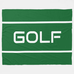 Manta Polar GOLF Moderno Blanco Rayas de Texto en Verde Atléti