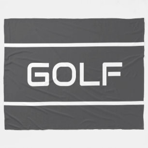 Manta Polar GOLF Moderno Texto Blanco con Rayas en Gris Profun