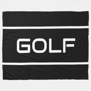Manta Polar GOLF Moderno Texto Blanco con Rayas en Negro Inten